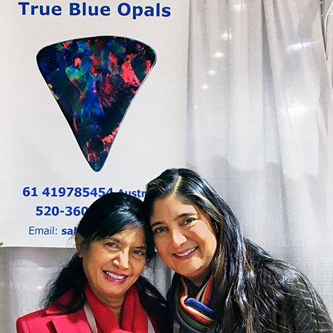 Mother Salma and daughter Natassa Patel of True Blue Opals and Gems of Australia. Mother Salma and daughter Natassa Patel of True Blue Opals and Gems of Australia.