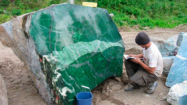 Polar Pride nephrite jade boulder