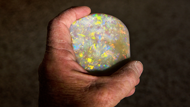 A handful of gem-quality opal A handful of gem-quality opal