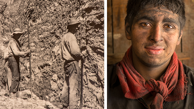 Miners at Chivor, then and now Miners at Chivor, then and now