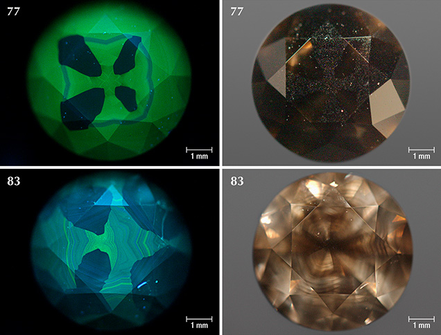 DiamondView images and photos of Marange diamonds colored exclusively by graphite micro-inclusions DiamondView images and photos of Marange diamonds colored exclusively by graphite micro-inclusions
