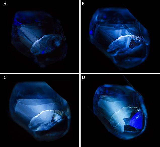 Fluorescence reaction of a Madagascar sapphire during heating Fluorescence reaction of a Madagascar sapphire during heating