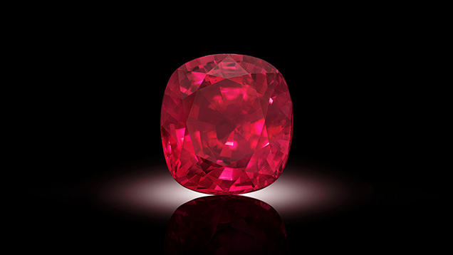 Figure 3. The Estrela de Fura, a 55.22 ct ruby from Mozambique, became the largest and highest-priced ruby ever sold at auction. Courtesy of Sotheby’s. Figure 3. The Estrela de Fura, a 55.22 ct ruby from Mozambique, became the largest and highest-priced ruby ever sold at auction. Courtesy of Sotheby’s.