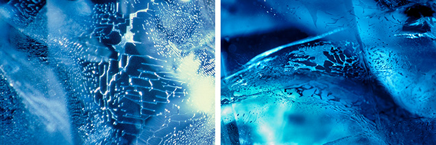 Figure 8. Images showing the similarity between fingerprints in some natural sapphires (left) and flux-healed fingerprints in some flux-grown synthetic sapphires (right), which could lead to confusion between the two. Photomicrographs by John I. Koivula. Figure 8. Images showing the similarity between fingerprints in some natural sapphires (left) and flux-healed fingerprints in some flux-grown synthetic sapphires (right), which could lead to confusion between the two. Photomicrographs by John I. Koivula.