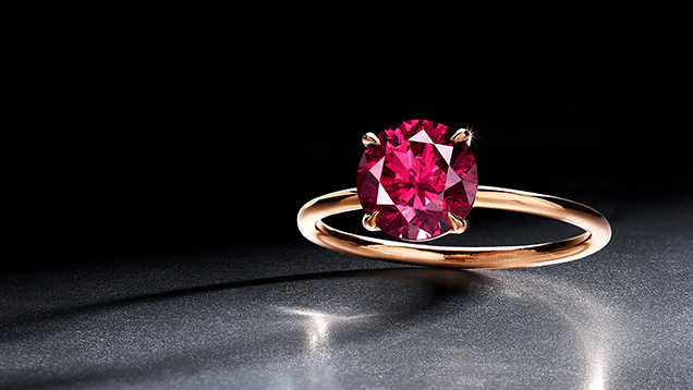 Figure 2. The “Argyle Phoenix,” a 1.56 ct Fancy red diamond, fetched nearly three times its presale estimate. Courtesy of Phillips. Figure 2. The “Argyle Phoenix,” a 1.56 ct Fancy red diamond, fetched nearly three times its presale estimate. Courtesy of Phillips.