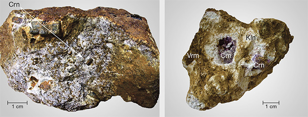 Sample of corundum-bearing gneiss from Co Man outcrop Sample of corundum-bearing gneiss from Co Man outcrop