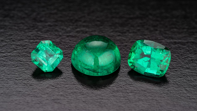 Three Ethiopian emeralds Three Ethiopian emeralds