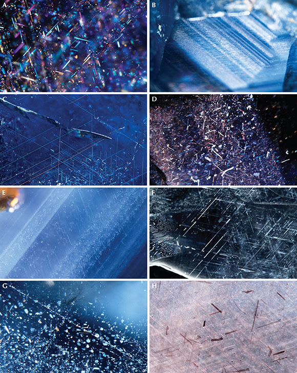 Patterns of silk and needles in Mogok sapphires Patterns of silk and needles in Mogok sapphires