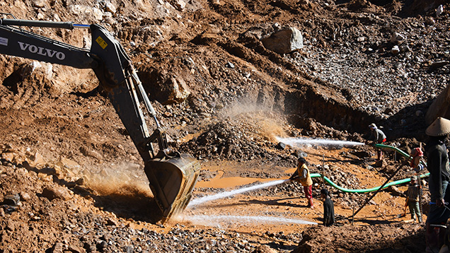 Open-pit sapphire mining in Mogok Open-pit sapphire mining in Mogok