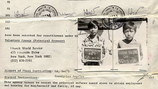 Figure 4. Refugee documentation from 1980 for Chi Huynh at age 12 (right) and his brother Kiet. Courtesy of Chi Huynh. Figure 4. Refugee documentation from 1980 for Chi Huynh at age 12 (right) and his brother Kiet. Courtesy of Chi Huynh.