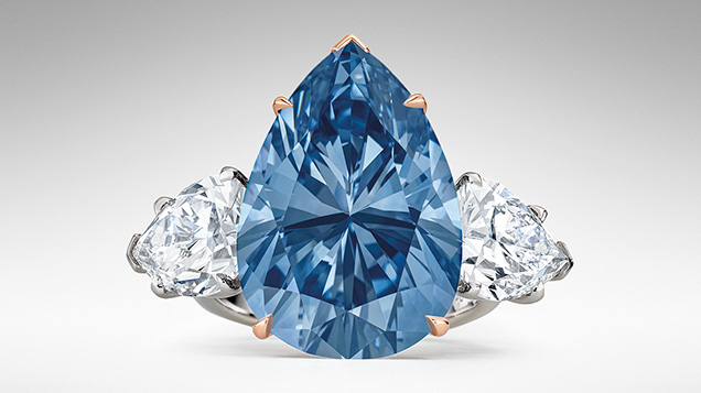 Figure 2. Selling for $44 million, the 17.61 ct Internally Flawless “Bleu Royal” became the most expensive auction jewel of 2023. Courtesy of Christie’s Images Ltd. 2023. Figure 2. Selling for $44 million, the 17.61 ct Internally Flawless “Bleu Royal” became the most expensive auction jewel of 2023. Courtesy of Christie’s Images Ltd. 2023.