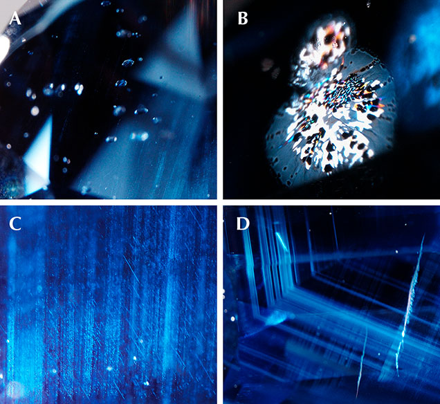 Inclusions in Antang sapphires. Inclusions in Antang sapphires.