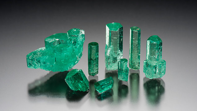 Sampling of rough emerald obtained for GIA reference collection Sampling of rough emerald obtained for GIA reference collection
