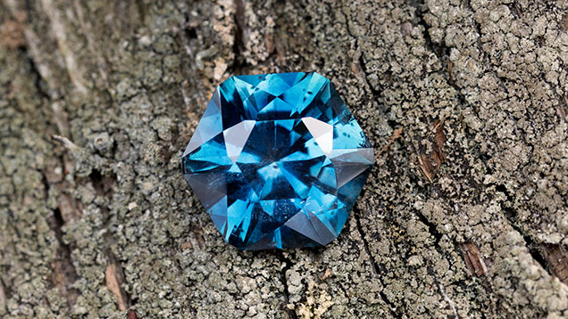The finished 12.62 ct Montana Queen sapphire. The finished 12.62 ct Montana Queen sapphire.