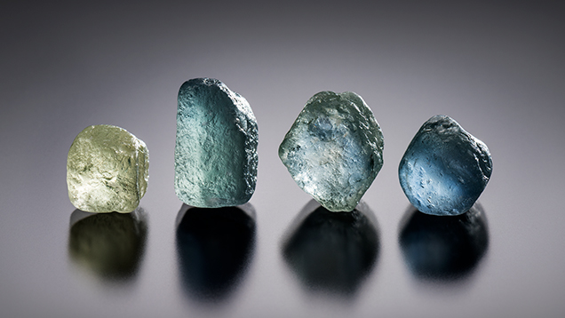 Bluish and greenish sapphires from Eldorado Bar Bluish and greenish sapphires from Eldorado Bar