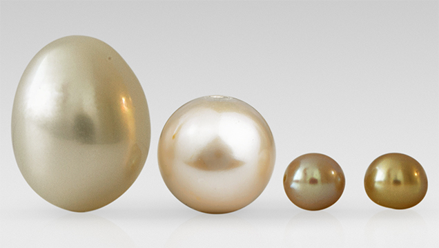 Three cultured pearls, one natural
