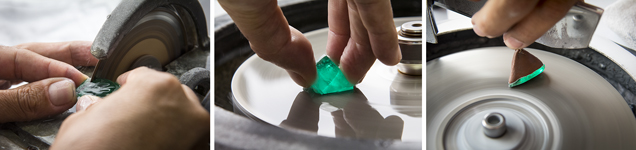 Sawing and cutting of a 700 ct piece of rough emerald Sawing and cutting of a 700 ct piece of rough emerald