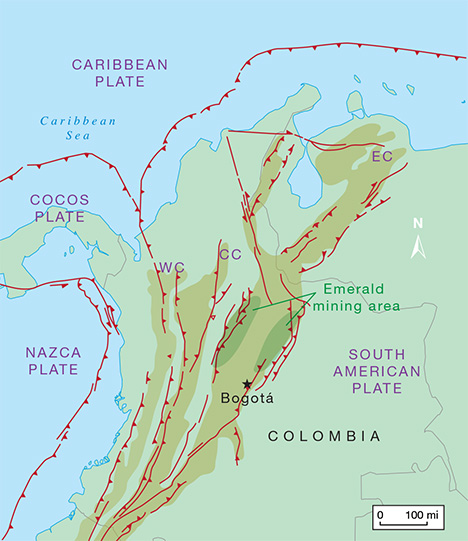 Map of Colombia’s tectonic domains and structural features Map of Colombia’s tectonic domains and structural features