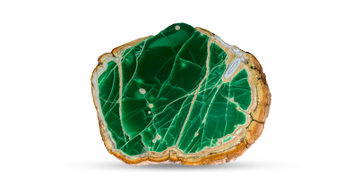 Superb dark-green slab of variscite in contrasting brown matrix, measuring 12.7 x 10.5 x .5 cm. Superb dark-green slab of variscite in contrasting brown matrix, measuring 12.7 x 10.5 x .5 cm.