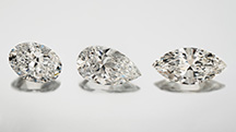 Figure 1. Oval-, pear-, and marquise-shaped diamonds show more complex appearance patterns than standard round brilliants. Photos by Jian Xin (Jae) Liao. Figure 1. Oval-, pear-, and marquise-shaped diamonds show more complex appearance patterns than standard round brilliants. Photos by Jian Xin (Jae) Liao.